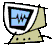 Nine pixelated computer monitor icons arranged in a , each with beige casing and white border; screen displays blue background with black line patterns or solid color