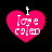 Four pink heart-shaped icons with white text reading "I love caleb" arranged in a on black background