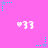 Pixelated pink background with repeating white heart-33 symbols and cyan star-dot patterns in a