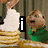 Animated sequence showing a character in green clothing with stacked pancakes and text changing from 'i love' to 'theodore'.