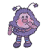 A 50x50 pixel animated buddy icon featuring a cartoon character with purple hair and antennae on the left, next to green text reading "Original Icons .com" on a dark green background.