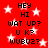 Red background with white stars and black text reading HEY HI WAT UP? U K? WUBUZ? repeated in two