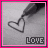 A split- icon with a grayscale heart drawing on the left and pink text reading "Sean Loves Ashlyn" on the right