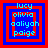 Four identical square arranged in a , each containing layered red and blue borders with cyan text reading lucy, olivia, aaliyah, paige