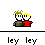 Pixel art of two cartoon figures with green and yellow hair, red and gray clothing, standing side-by-side against a gray background with text below.