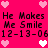 Pixelated pink background with repeated text and heart symbols, animated heart color changes between white and pink.