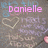 Animated buddy icon with pink text names and heart symbols on a gray background with blue and purple text overlays.