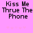 Pixelated text 'Kiss Me Thru The Phone' on pink background with faint star shapes, two identical static frames shown side-by-side.