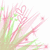 Pixelated icon with pink and green floral elements, pink hearts, orange sun, yellow star, and white cloud on pink background.