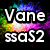 Pixelated text 'Vane' and 'Rocks' with 'ssas2' below, over colorful abstract background.