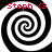 Four identical black-and-white spiral patterns arranged in a , each with red text "Steph" and a heart symbol above it