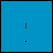 Blue background with vertical line, dot, and pixelated mouth shapes transitioning from single dot to V-shape to curved line; lower show 'LOVE' text above heart symbol