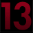 Animated contact sheet showing six frames of a buddy icon with red text "13" and repeated facial expressions in dark red tones.