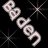 Animated contact sheet showing two frames of a pixelated 'B' and 'Q' icon with gradient shading on black background, each frame featuring four starburst sparkles.