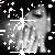 A grayscale animated icon shows a figure with long hair and multiple limbs in motion against a black background, surrounded by scattered white pixel artifacts.