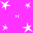 A static image with a bright pink background featuring multiple white star shapes of varying sizes and a few '=(' text symbols.