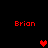 Red pixelated text 'Brion' appears in four corners of a black background with red heart symbols at center and right edges.