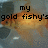 Pixelated goldfish in a bowl with overlaid text reading 'my gold fishy's in a bowl!' across four