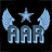 Pixelated icon with light blue text 'AAR' flanked by wing shapes and a star above on black background.