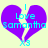 Two identical pixelated purple broken hearts with cyan text 'I Love Samantha' and 'X3' on a pale yellow background.
