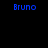 Two identical blue pixelated text displays of 'Bruno' on a black background, side-by-side.