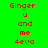 Four pixelated display red text reading "Ginger u and me 4eva" on green, teal, blue, and dark teal backgrounds