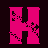 A static image displays the name "HAYLEY" in large pink block letters with pixelated damage effects, a small star symbol to the right of the final letter, and a dark background.