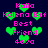 Pixelated green hearts and pink text on dark blue background with repeated 'Kaila', 'Kalena Bff', 'Best Friend', '4eva' phrases.