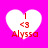 Four identical white heart-shaped icons on a bright pink background, each containing red text and symbols.