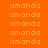 orange background with repeated 'amanda' text in light orange, featuring three distinct magenta horizontal bars each containing a single 'amanda'