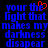 Blue pixelated text on black background with red heart symbol replacing 'the' in repeated phrase.