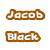 nine pixelated text icons in brown, red, and black outlines on white background with names Jacob Edward Bella Black Cullen Swann Alice Jasper Carlisle Cullen Hale