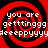 Four identical red and black spiral patterns with white text reading "you are getttinggg deeeppyyyy" arranged in a on a solid black background
