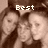 A four- of pixelated images showing three people in a group pose with text overlays reading Best, Friends, For, ever