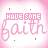 Pink and white pixelated of repeated 'HAVE SOME faith' text with small decorative symbols, each showing identical static content