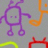 Pixelated purple robot with circular eyes and limbs, orange musical notes, and black text reading "mhm sexayy robots" on a gray background.