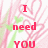 Pixelated red text on a white background with pink heart outlines and green accents, forming the phrase "I need you needs a beat like a HEART".