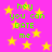 A static image with a bright pink background filled with yellow stars and green text reading "hey you can DATE me" repeated multiple times.
