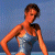 A split-screen animated contact sheet showing a woman in a swimsuit on the left and green text reading "Original Icons .com" on the right against a blue background.