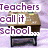Two side-by-side show school desks with text overlays comparing 'Teachers call it school' and 'I call it Prison!' against purple and blue backgrounds
