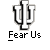 Two identical static buddy icons displayed in a contact sheet with promotional text for badassbuddy.com on the right side, featuring stylized 'IU' logo and 'Fear Us' text below each icon.
