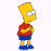 A 3x2 contact sheet of a pixelated animated icon featuring Bart Simpson in various poses with yellow text reading "Eat My Shorts" and "Fine!" on blue backgrounds.