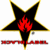 A black star with yellow outline and red flame center, next to bold text on a red background reading 'Black Label Skate' in pixelated font.