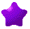 Three pixelated star icons in purple, red, and yellow arranged on a gray background with no visible motion.