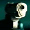 A four- shows a gun, two blonde women's faces, and a swirling effect; the right display different facial expressions