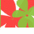 A split-screen image with a pixelated flower on the left and vertical pink text on a green background on the right.