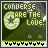 Green background with circular star emblem and text 'CONVERSE ARE THE LOVE.' in pixelated font, showing subtle animation changes across frames.