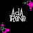 Pixelated white castle-like structure with pink square-and-dot corner elements on black background, animated rotation of corner elements.