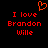 Red pixelated text on black background with orange heart symbol above left text block.