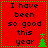Red background with black text reading "I have been so good this year" and green pixelated Christmas trees, arranged in a of four